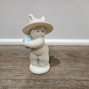 Vintage Dept. 56 Snowbunnies "Bonnets And Bows" Adorable Bunny Figurine with Hat